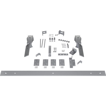 Ekena Millwork Barnfold J-Strap 2-Door Hardware Set for 1 1/4" to 1 3/8" Doors with 32" Track, Flint Gray GB6007M2D32FG
